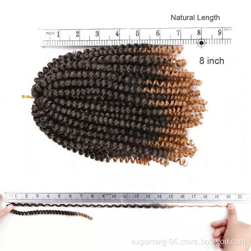Wholesale 8 INCH Synthetic Crochet Hair Extensions Ombre Color Spring Twist Crochet Hair Jumbo Hair Braids